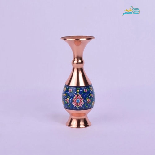گلدان صراحی 16 مس و پرداز، با تلفیق هنر و مس و با کیفیتی بسیار بالا