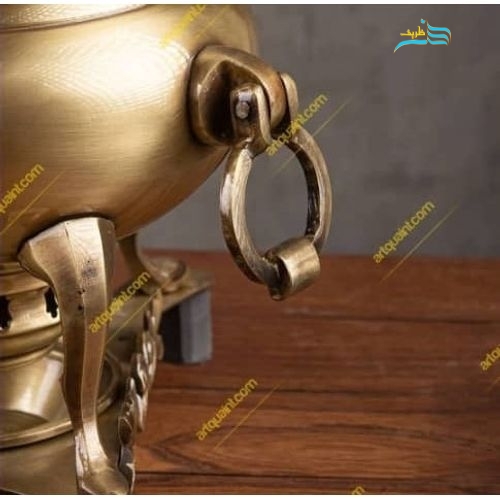 سرویس سماور برنجی زغالی 6 لیتری سنگین وزن، ورق ضخیم