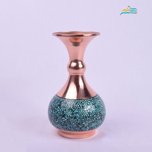 گلدان شلغمی فیروزه کوبی کاملا مناسب دکور و پذیرایی ب طراحی منحصر به فرد