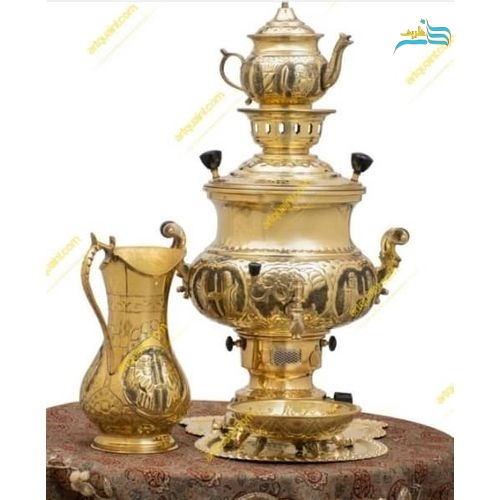 سماور گازی برنجی هشت لیتری، با ضخامت بالا