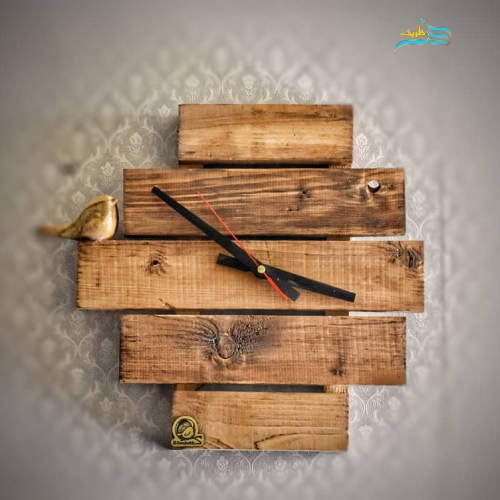 ساعت دیواری چوبی، قابل سفارش در هر رنگ و در هر سایز و کاملا چوبی