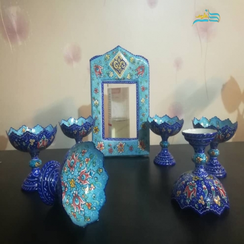 هفت سین میناکاری(پرداز) از جنس مس لعاب شده با متریال عالی ضد خش و حرارت بالا - هنرظریف
