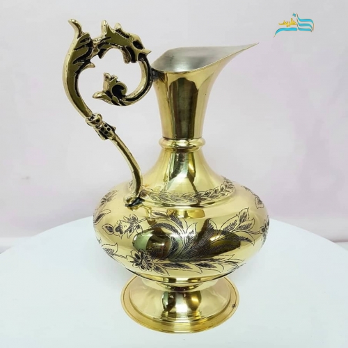 سرویس سماور برنجی زغالی 6 لیتری داخل قلع کاری، صادراتی