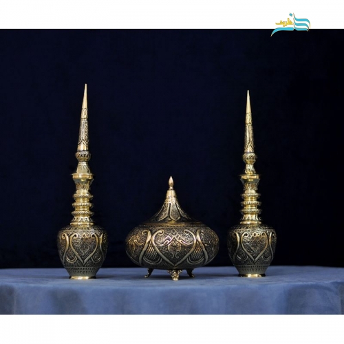 تنگ قلندری و شکلات خوری برنجی، قلمزنی دست اعلاء، سیاه قلم
