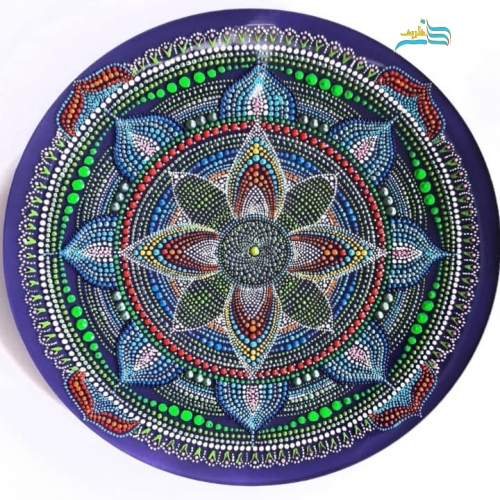 بشقاب شیشه ایی نقطه کوبی دیوارکوب گلبرگ تزیینی با رنگ ثابت و ضد آب - هنرظریف