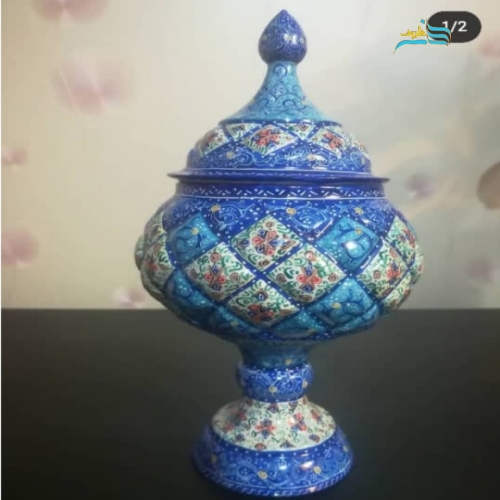 قندان میناکاری با طرحی بسیار زیبا و شیک، از جنس مس با کیفیت و با دوام