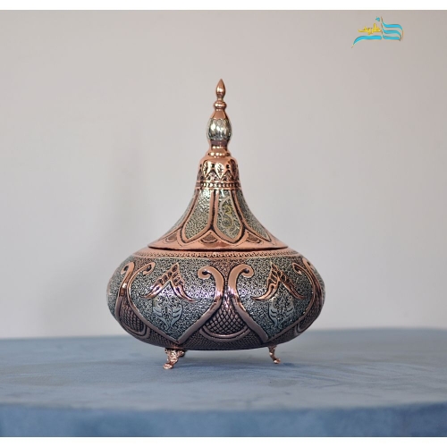 گزخوری برنجی با روکش کوره ای مس و نقره - هنرظریف