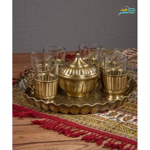 سرویس سماور زغالی 3 لیتری 6 نفره و چراغ سنتی