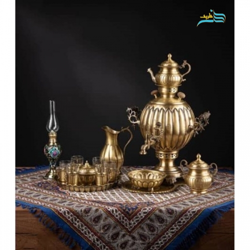 سماور زغالی 6 لیتری برنجی با ضمانت و روکش نانو بسیار ماندگار - هنرظریف