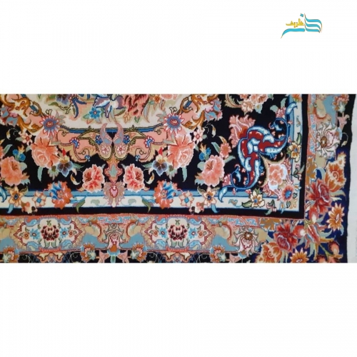 رومیزی یا دیوارکورب تزئینی جنس پشم مرینوس و ابریشم با گره ترکی و کیفیت بافت بالا