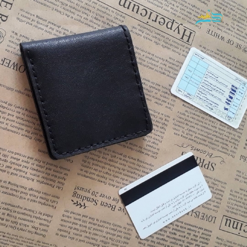 کیف پول جیبی جنس چرم بز مشکی، دارای 4 جای کارت بسیار زیبا و شیک با ضمانت
