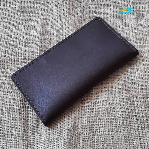 کیف پول کتی مردانه چرم بزی تمام دستدوز در دو رنگ عسلی و قهوه ای