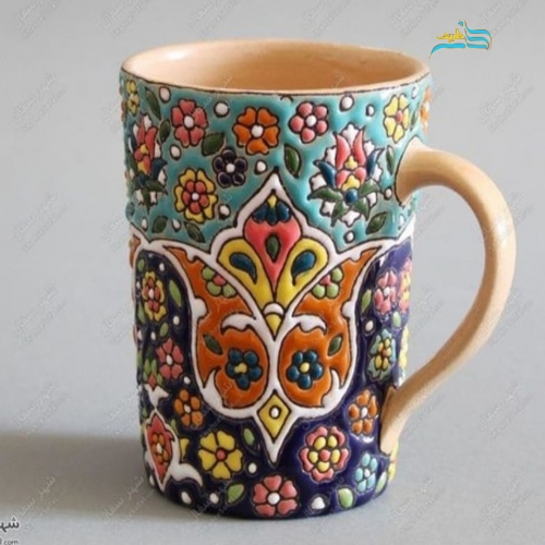 ماگ میناکاری سفالی قابل استفاده و شستشو با آب داغ