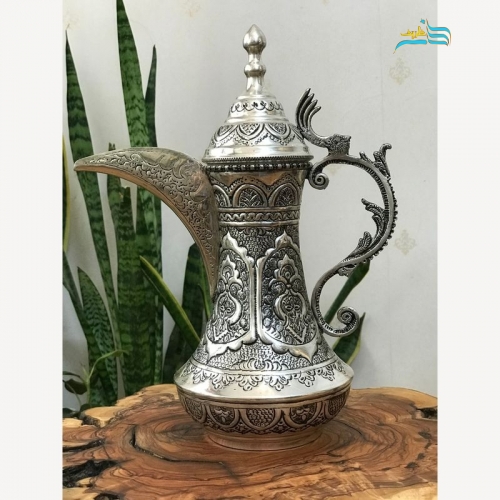 دله برنجی قلمزنی با روکش نقره کوره ای رنگ ثابت - هنرظریف