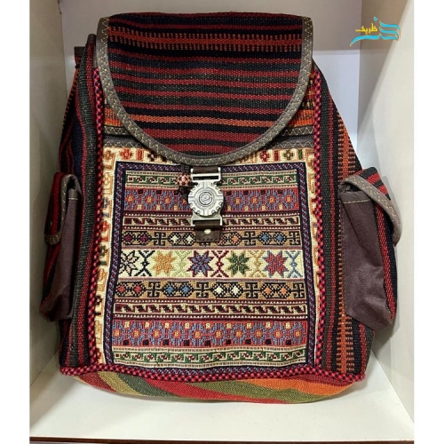 کیف کوله بزرگ تمام گلیمی دستباف جنس مرغوب با کیفیت رنگ طبیعی با ضمانت کالا - هنرظریف
