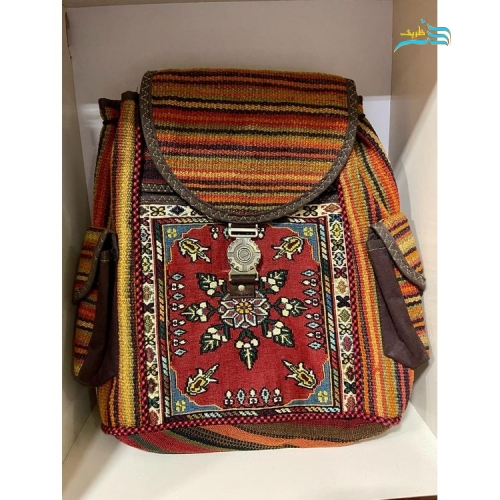 کیف کوله بزرگ تمام گلیمی سیرجان محصول شهر جهانی گلیم با رنگ طبیعی و مواد درجه 1 - هنرظریف