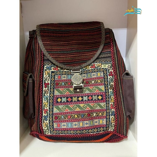 کیف کوله بزرگ تمام گلیمی سیرجان محصول شهر جهانی گلیم با رنگ طبیعی و مواد درجه 1