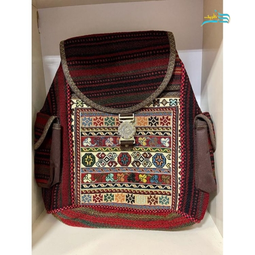 کیف کوله بزرگ تمام گلیمی دستباف با ضمانت و کیفیت بالا و رنگ طبیعی درجه 1