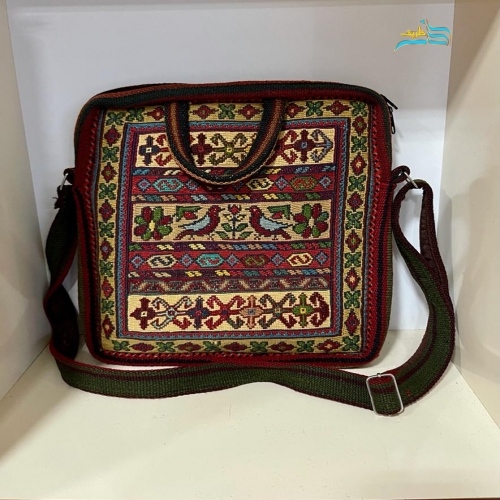کیف دوشی کوچک تمام گلیمی دستباف سیرجان رنگ گیاهی درجه 1 و با کیفیت بالا - هنرظریف