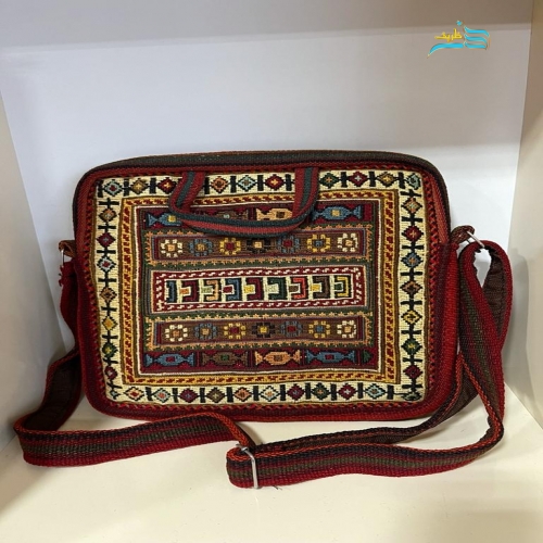 کیف دوشی کوچک تمام گلیمی پشم کرک مرینوس دستبافت سیرجان
