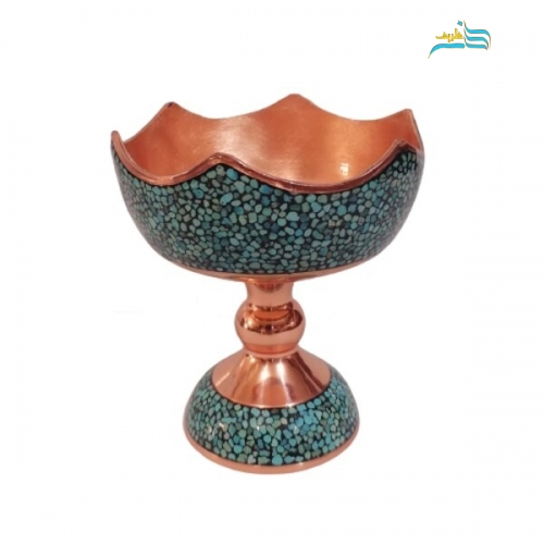 آجیل خوری فیروزه کوبی مدل دالبری کد ۱۰۰۴ رنگ بدنه مسی با کیفیت و با دوام بالا - هنرظریف