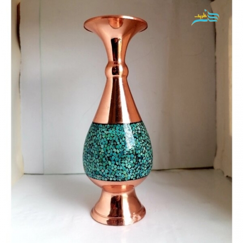 گلدان فیروزه کوبی مدل صراحی کد ۱۰۱۵ سنگ اصل نیشابور با کیفیت بالا و درجه 1