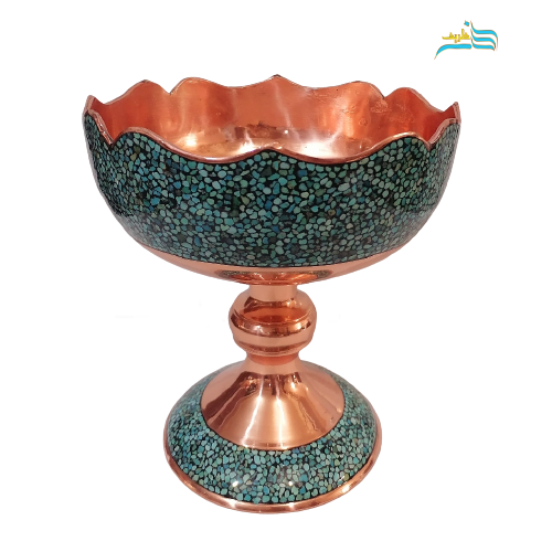 آجیل خوری فیروزه کوبی مدل دالبری کد ۲۰۲۳ سنگ فیروزه نیشابور اصل - هنرظریف