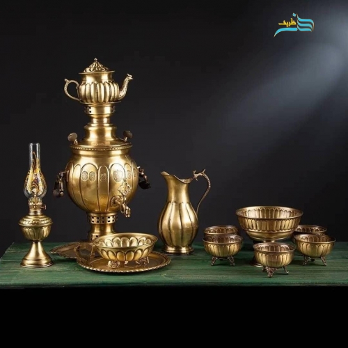 سرویس سماور برنجی ٣ لیتری روکش نانو بدون تغییر رنگ - هنرظریف