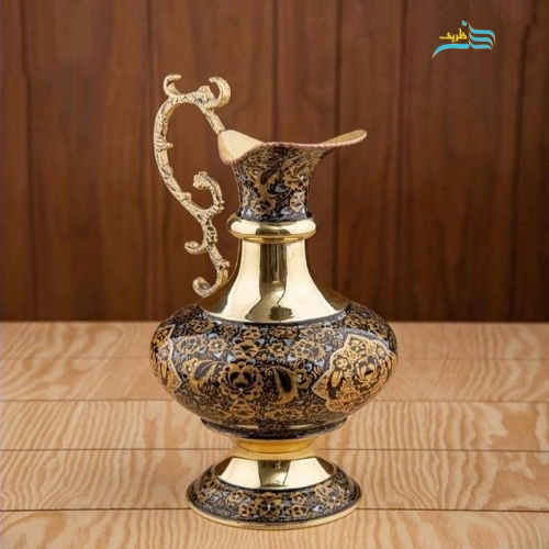 سرویس سماور زغالی اعیانی و پرکار برنجی 6 لیتری، نقاشی دست