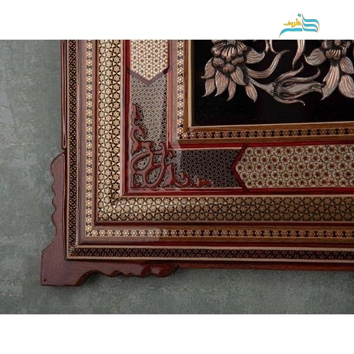 تابلو قلمزنی مسی نقش برجسته، 103 در 63 سانتیمتر، سیاه قلم