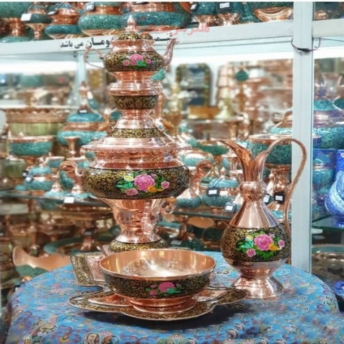 سرویس سماور مس و پرداز ورق 1.5 میل مسی شناسنامه دار - هنرظریف