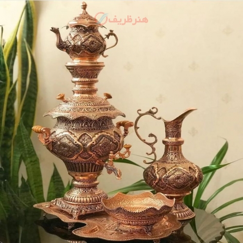 سماور مسی 8 لیتری با روکش کوره ای رنگ ثابت ورق 8 میل - هنرظریف