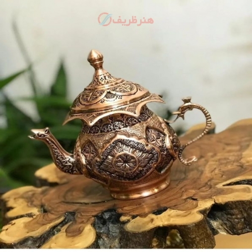 سرویس سماور  قلم زنی زغالی مسی 8 لیتری، سنگین وزن