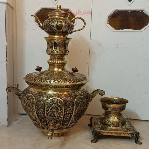 سماور قلم دست دو تکه ارتفاع 140 سانت دست ساز - هنرظریف