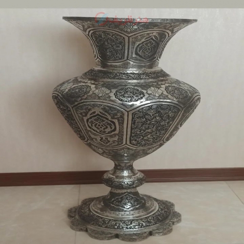 گلدان مسی بزرگ قلمزنی شده 1 متری قلم دست
