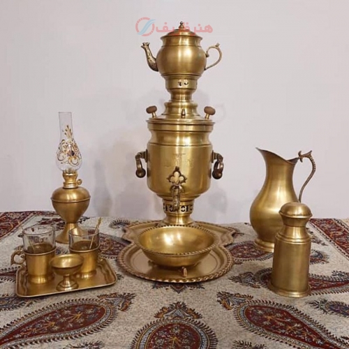 سماور زغالی برنجی 3 لیتری استوانه ای - هنرظریف
