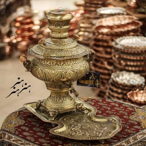 سرویس سماور برنجی 5 لیتری آنتیک شده - هنرظریف