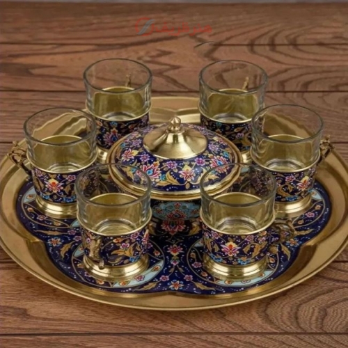 سرویس سماور برنج و پرداز 2.5 لیتری - هنرظریف
