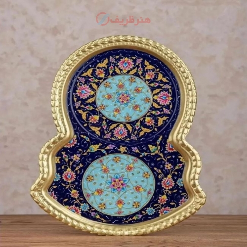 سرویس سماور برنج و پرداز 2.5 لیتری نقاشی دست با روکش پلی استر