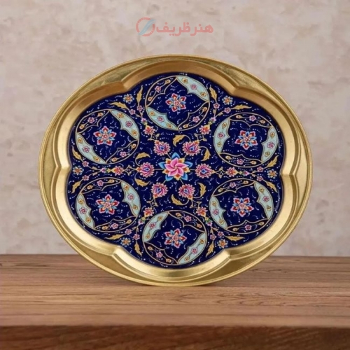 سرویس سماور برنج و پرداز 2.5 لیتری نقاشی دست با روکش پلی استر
