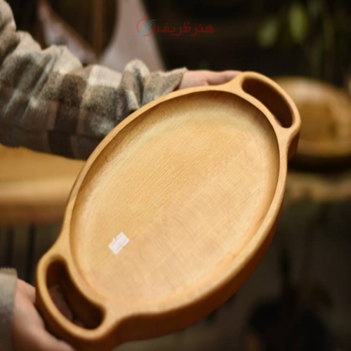 سینی چوبی بیضی راش مقاوم و با کیفیت