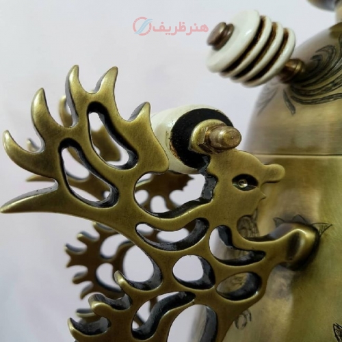سماور زغالی ۸ لیتری مدل جام دسته ملکه، شیر جدید