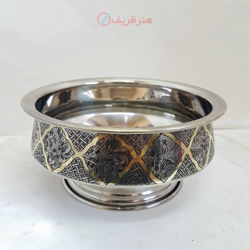سماور زغالی ۸ لیتری مدل عدسی با کنده کاری سنتی، قلم دست، سبک ریز قلم مینیاتوری