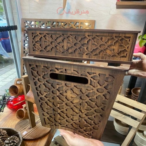 سطل و جا دستمالی mdf