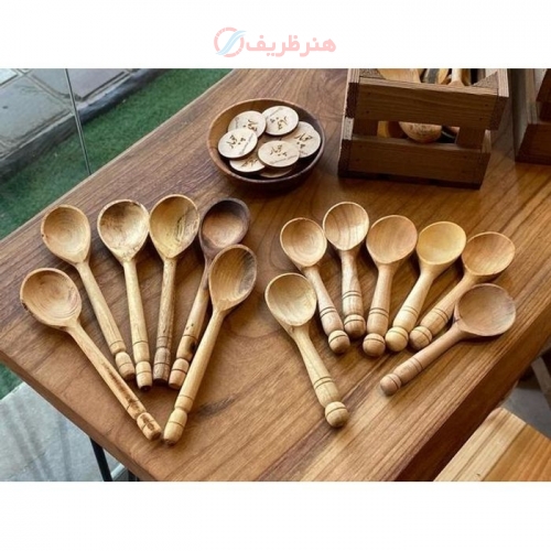 قاشق چوبی دسته خراطی 13 و 17 سانتی کیفیت بالا