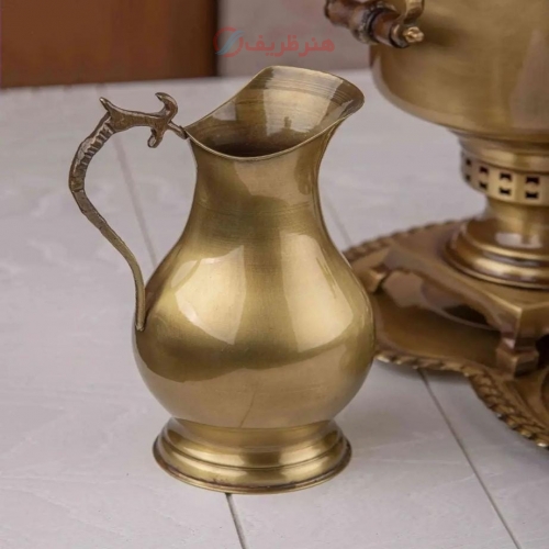 سرویس سماور برنجی ٦ لیتری روکش نانو، دسته گوشواره