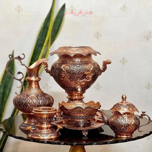 سرویس سماور قلمزنی مسی ٤/٥ لیتری - هنرظریف