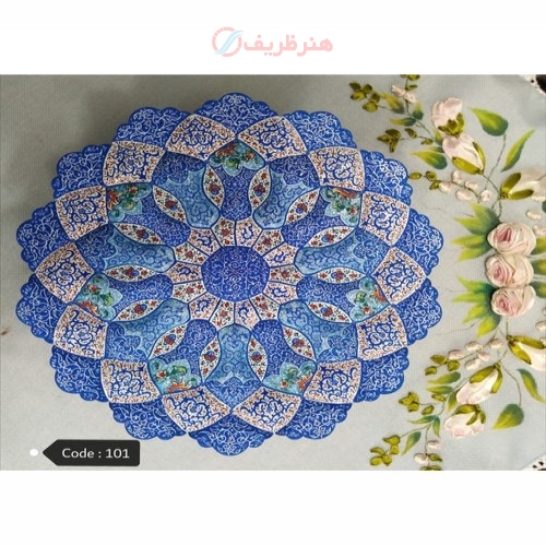 بشقاب میناکاری مسی لعاب درجه 1