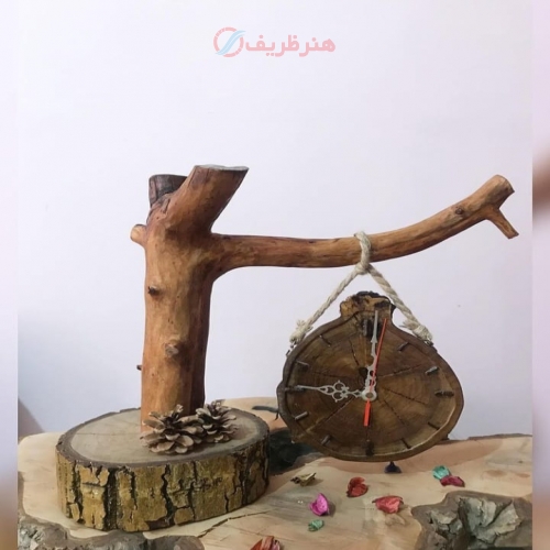 ساعت رو میزی چوب گردو و گیلاس