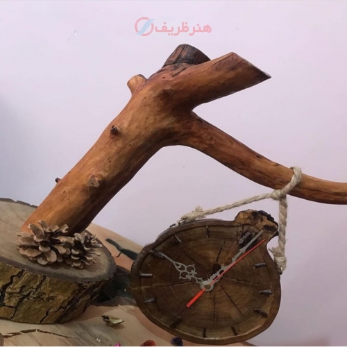 ساعت رو میزی چوب گردو و گیلاس